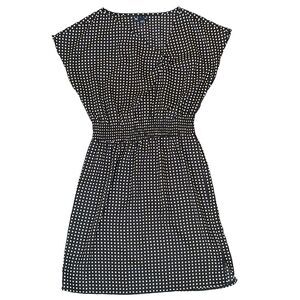 Gap Womens‎ short sleeve Black Dot Print mini dress V Neck size Small